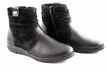 RIEKER X0181 TEX Женские ботильоны, черная кожа, R.37