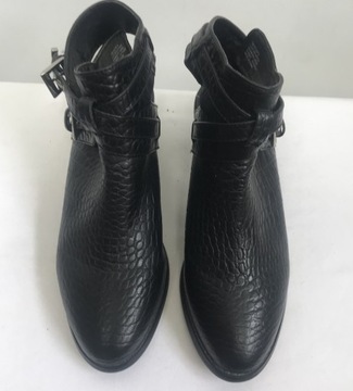 STEVE MADDEN botki czarne skóra T.MOSCOW 38,5