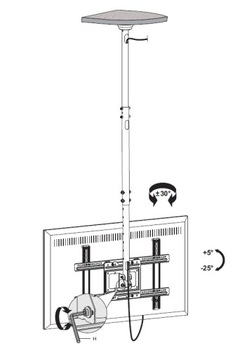 Потолочная вешалка Крючок для телевизора Держатель для телевизора 23-100 LED QLED OLED РЕГУЛИРОВКА