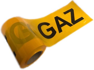 Taśma ostrzegawcza ŻÓŁTA GAZ 20cm x 100m rolka!!