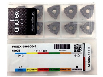 Płytki węglikowe WNEX 080608-S H100B materiały hartowane 90°