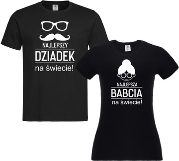 KOMPLET KOSZULEK DLA BABCI I DZIADKA PREZENT DZIEŃ
