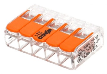 25x WAGO Szybkozłączka 5x0,14-4mm2, drut/linka