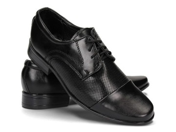 Туфли для причастия для мальчиков Официальные туфли, черная кожа, 01K, размер 34