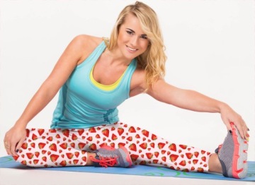 ЛЕГИНСЫ С ПРИНТОМ КЛУБНИКА ДЛЯ ФИТНЕСА