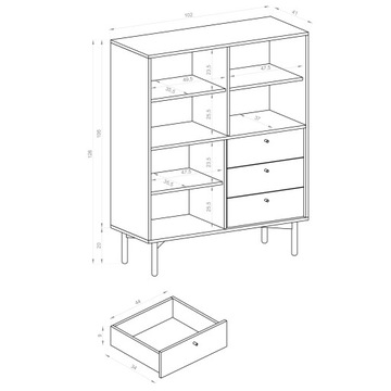 Комплект мебели для гостиной LOFT 3 из черного дерева