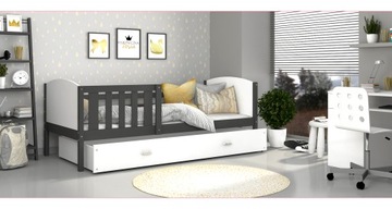 Кровать детская 200х90 серый белый OLAF