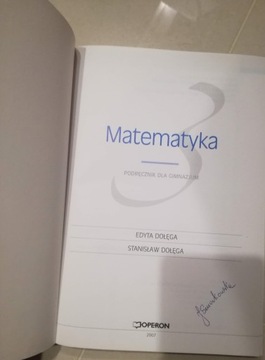 Учебник математики DOŁĘGA 3 Operan для средней школы