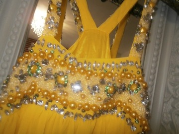 ASOS nowa długa biżuteryjna szyfonowa sukienka 36