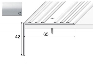 Kątownik aluminiowy A32, 90cm SREBRO 42x65mm