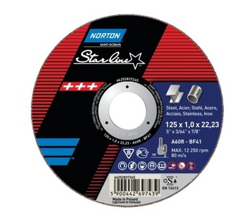 50 шт. ДИСКИ NORTON STARLINE ПО МЕТАЛЛУ 125х1,0.