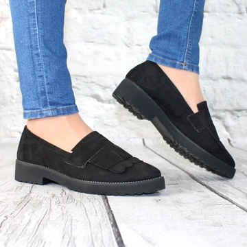 MOKASYNY DAMSKIE outlet BUTY ZAMSZOWE FRĘDZLE r 38