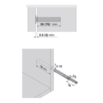 Переходник TIP-ON 956A1004 956A1201 BLUM длинный серый