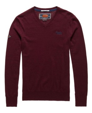 Superdry Orange Label V-Neck Jumper Plum L/XL