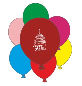 BALONY na 50 URODZINY BALON PASTELOWE 50 szt MIX