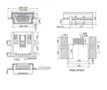 РАЗЪЕМ MINI USB 5PIN MANTA LARK MIO Goclever