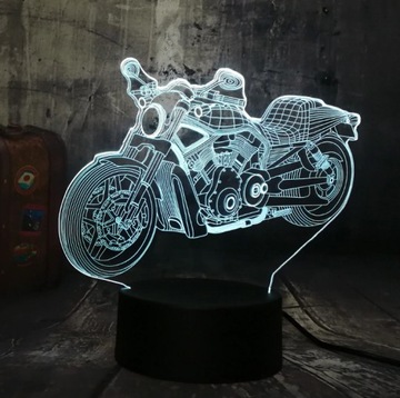 CHOPPER HARLEY MOTOR 3D LED Ночник + ПУЛЬТ ДУ