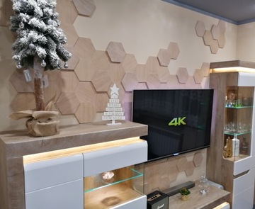 СОТОВЫЕ ДЕРЕВЯННЫЕ СТЕНОВЫЕ ПАНЕЛИ БЕЛЫЕ КОМПЛЕКТ 4