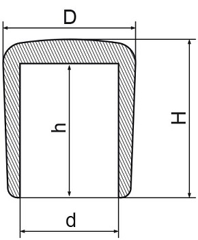FI 20 НАРУЖНАЯ КРЫШКА ДЛЯ ТРУБКИ, СТЕРЖНЯ - 10 ШТ.