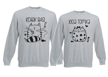 BLUZY BLUZA DLA PAR - Z KOTEM KOT KOTEK KOTKI KOTY