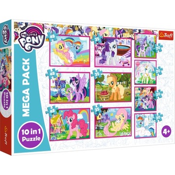 Puzzle Hasbro Drewniane 10 elementów Puzzle 10w1 My Little Pony