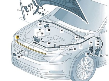 ПРОКЛАДКА ПЕРЕДНЕГО КАПОТА VW PASSAT B8 ОРИГИНАЛЬНЫЙ ДИЛЕР