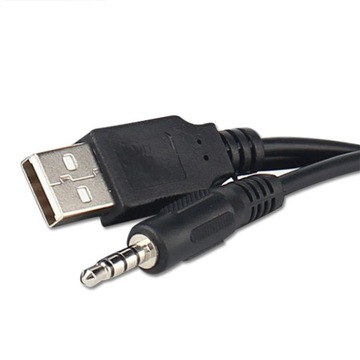 КАБЕЛЬ-АДАПТЕР mini JACK 3,5 мм AUX TO USB черный