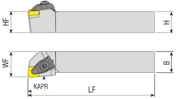 Нож токарный складной AKKO TCLNL 2525 M12 CNMG 1204