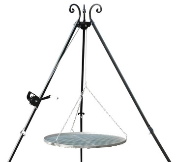 Gill trójnóg ogniskowy ogrodowy 215 cm ruszt 70 nierdzewny kołowrotek