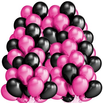 Balony urodzinowe czarne i różowe girlanda balonowa