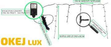 Sople Zewnętrzne 500 LED 25m 8 Funkcji Timer