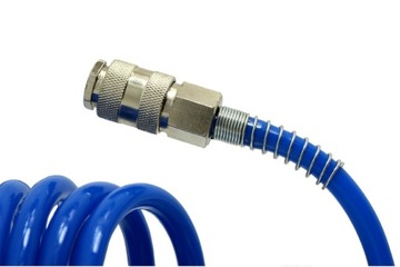 Пневматический спиральный шланг 20м 8х12мм рабочее давление 8 бар евросоединения