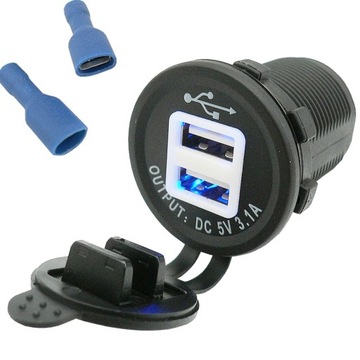 ŁADOWARKA SAMOCHODOWA USB 5V 3,1A GNIAZDO 12V 24V