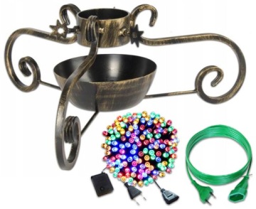 STOJAK POD CHOINKĘ ZESTAW LAMPKI LED 100 + KABEL