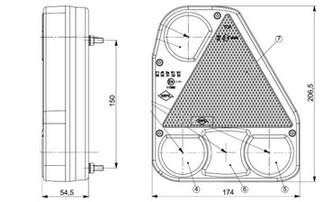 Светодиодный угловой задний фонарь CHARIOT прицеп LAWETA ЛЕВЫЙ ИЛИ ПРАВЫЙ