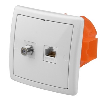 Gniazdo F RJ-45 ścienne podtynkowe terminal