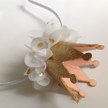 OPASKA KORONA ZŁOTA+BIEL roz.uniwersalny