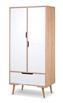 Szafa LittleSky Sofie 80 x 180 x 50 cm buk/biały KLUPŚ