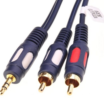KABEL Jack-2rca jack 3,5mm - 2 chinch 5m łezka