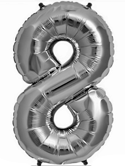 XXL cyfra balon foliowa 8 urodziny, rocznica 1m