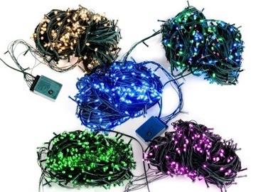 LAMPKI CHOINKOWE 100LED GRUBY KABEL RÓŻNE kol. ZEW