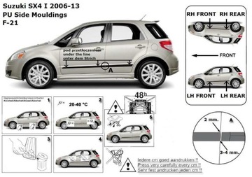 LIŠTA BOČNÍ DVEŘE SUZUKI SX4 2006-2013 HATCHBACK