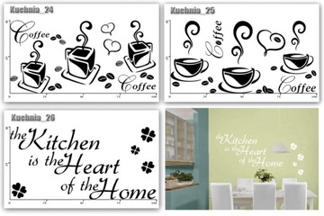 NAKLEJKA na ścianę do KUCHNI naklejki ścienne KAWA filiżanka coffee tea