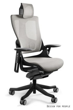 Ergonomiczny fotel Wau 2 czarny SIATKA jasno szara