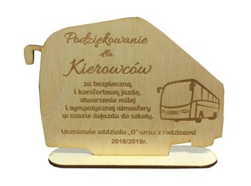 Statuetka drewniana dla kierowcy autobusu GRAWER