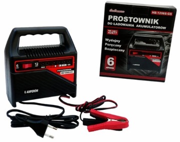 PROSTOWNIK AKUMULATOROWY ŁADOWARKA 6-12V 6A CZWA