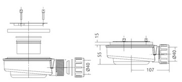 Teos F 110x80 белый Radaway душевой поддон + сифон