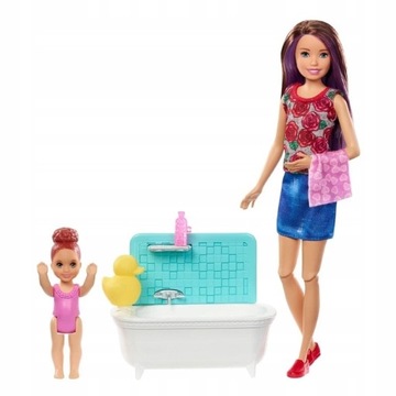 BARBIE LALKA OPIEKUNKA SKIPPER BOBAS Z WANNĄ FXH05