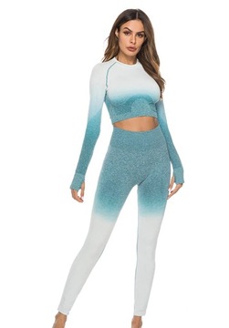 KOMPLET LEGGINSY TOP BLUZKA NA SIŁOWNIE PUSH UP