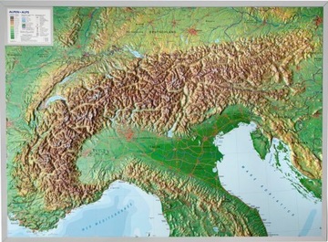 ALPY mapa plastyczna w ramie 1:1 200 000 GEORELIEF